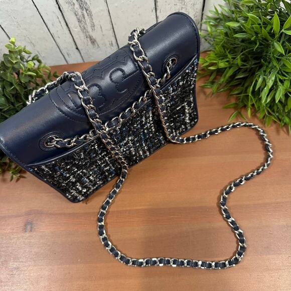 Tory Burch Fleming Tweed Convertible Shoulder Bag - Picture 10 of 14